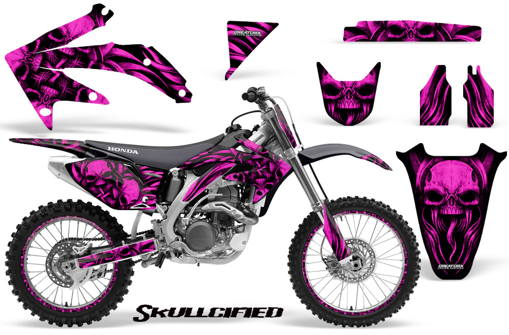 Honda CRF 450R 05-08 Graphics Kit Skullcified Pink NP Rims